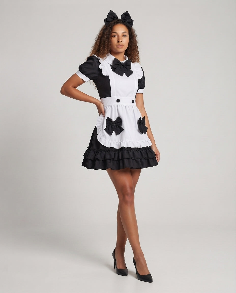 Women playful costume dress with ruffles and bows Mune Fashion