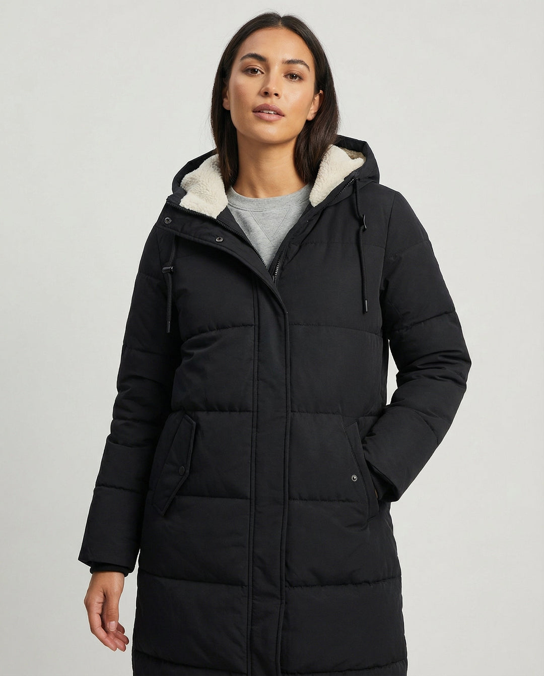 Long women's down coat | Plus sizes