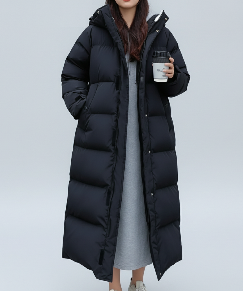 Long women's down coat | Plus sizes