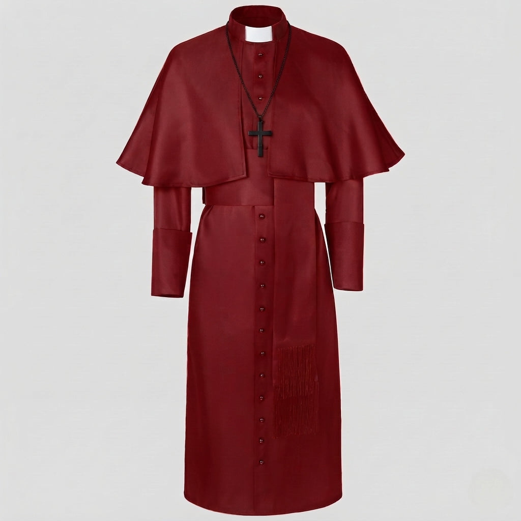 Women's Liturgical Robe with Elegant Collar and Stylish Cloak Mune Fashion