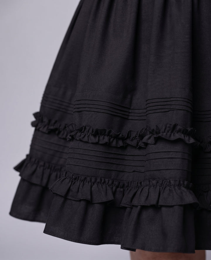 Women's A-line skirt with voluminous ruffles and elastic waistband Mune Fashion