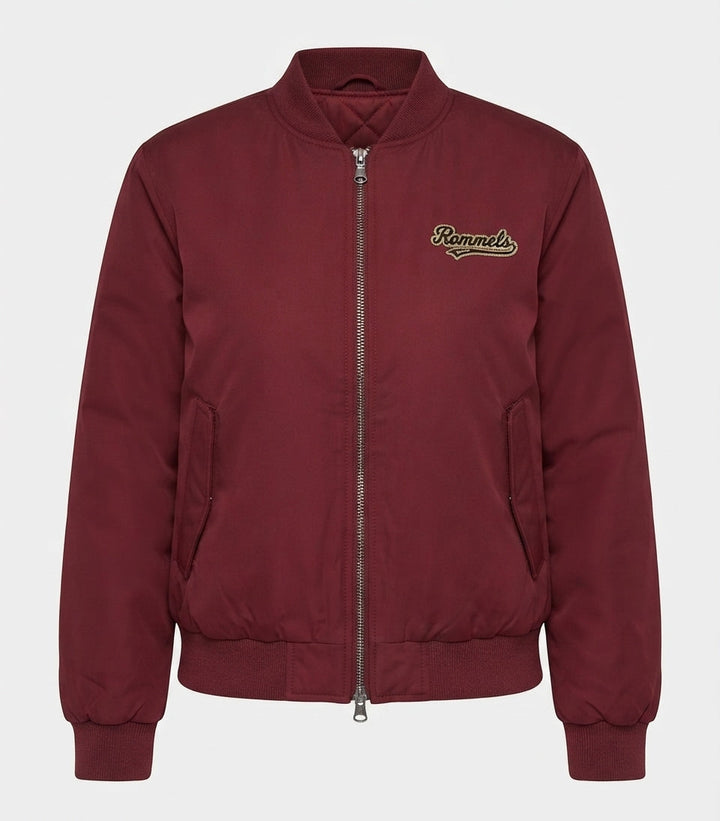 Women short quilted bomber jacket in flight style with arm pocket and relaxed fit