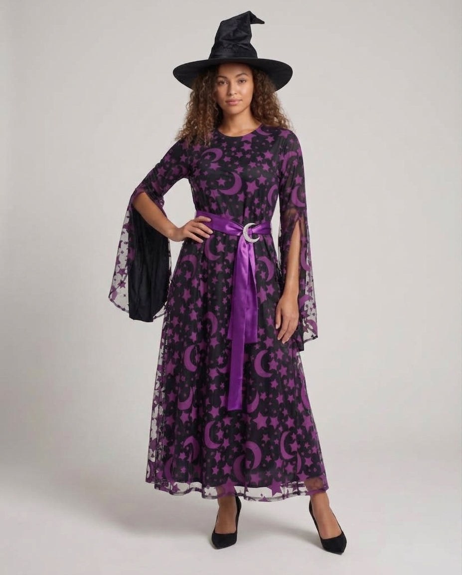 Women's witch robe with star and moon pattern Mune Fashion