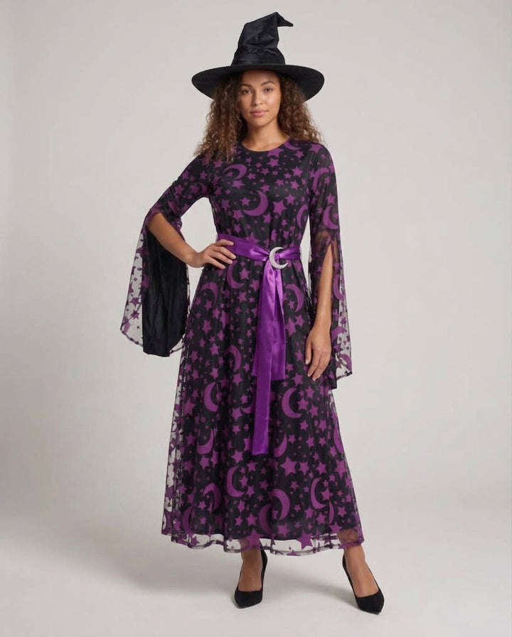 Women's witch robe with star and moon pattern Mune Fashion