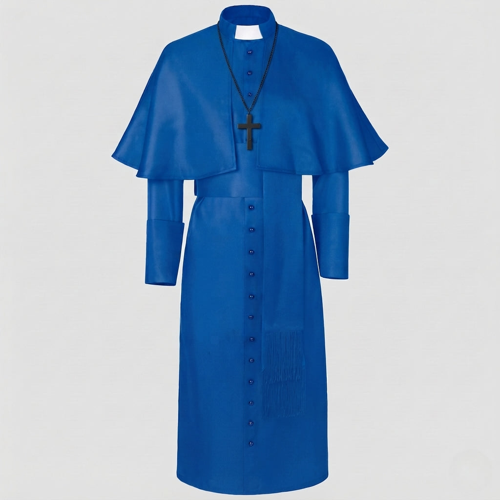 Women's Liturgical Robe with Elegant Collar and Stylish Cloak Mune Fashion