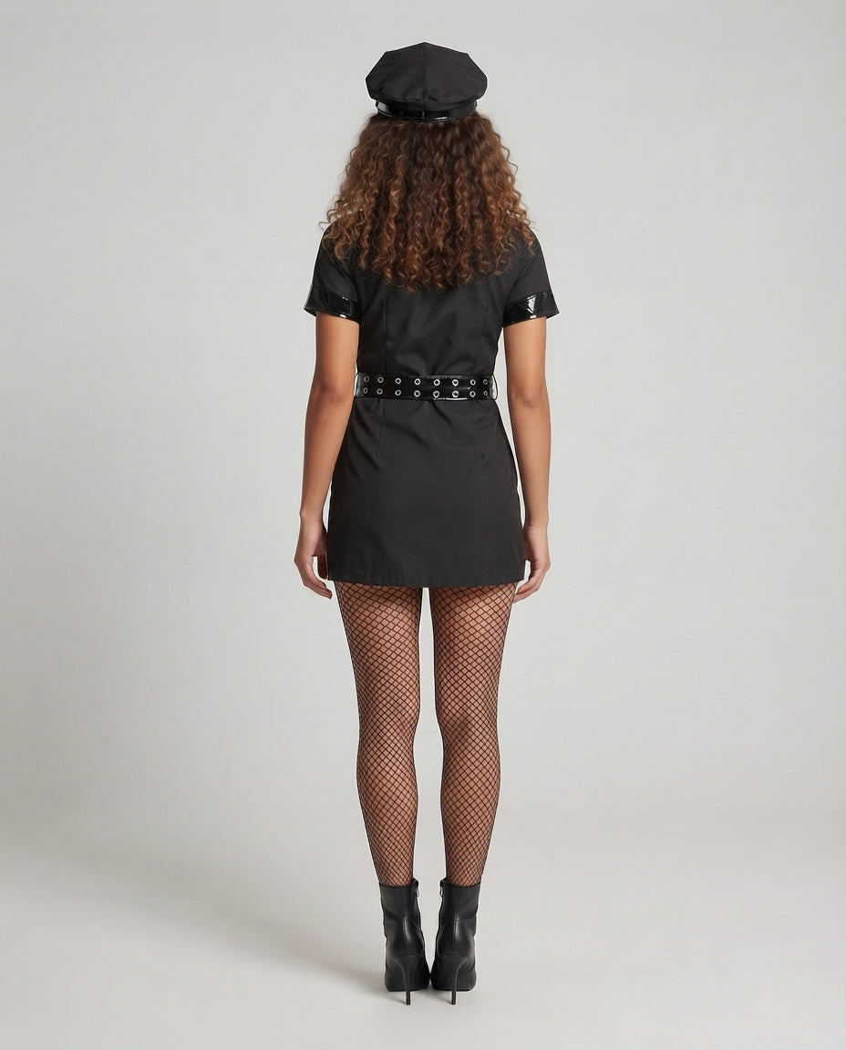 Women's sexy police costume with stylish belt and shimmering accents Mune Fashion