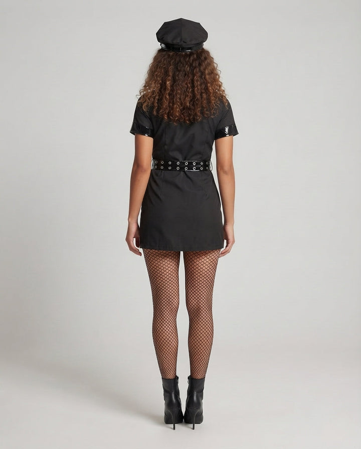 Women's sexy police costume with stylish belt and shimmering accents Mune Fashion