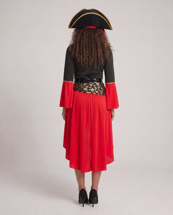 Women Pirate Costume with Swinging Skirt and Detailed Top Design Mune Fashion