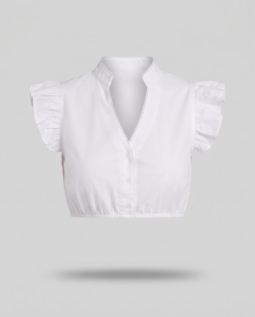 Women Short Top with Ruffle Details and Adjustable Waist Mune Fashion