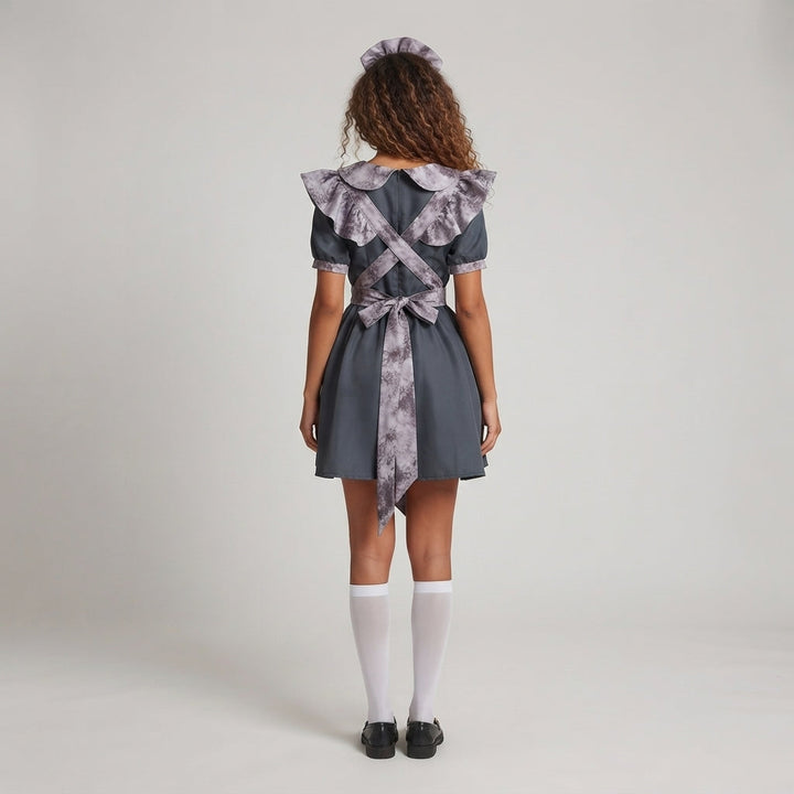 Ladies Playful Maid Dress with Hood and Ruffle Details Mune Fashion