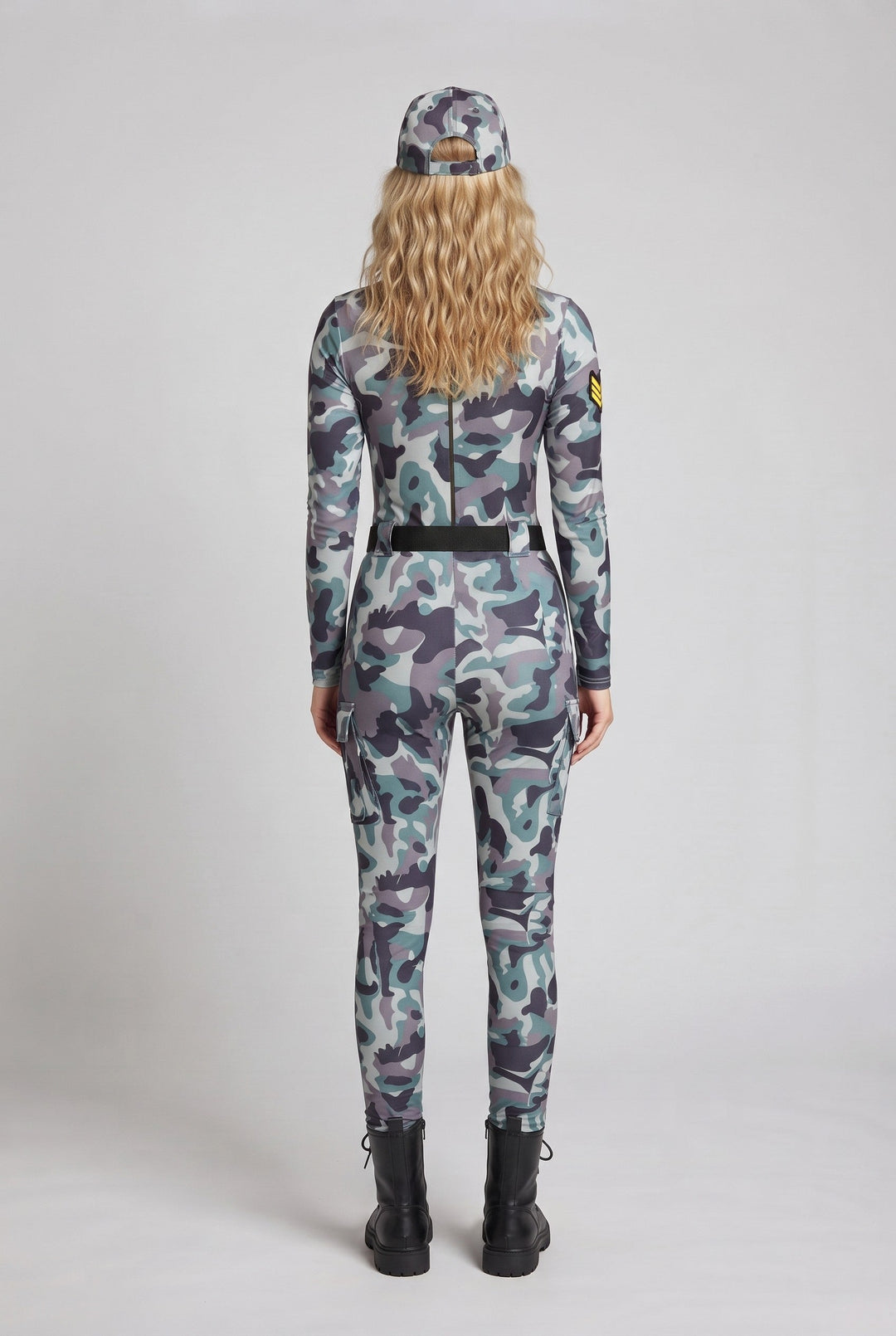 Ladies Camo-Design Overall with Zipper Mune Fashion