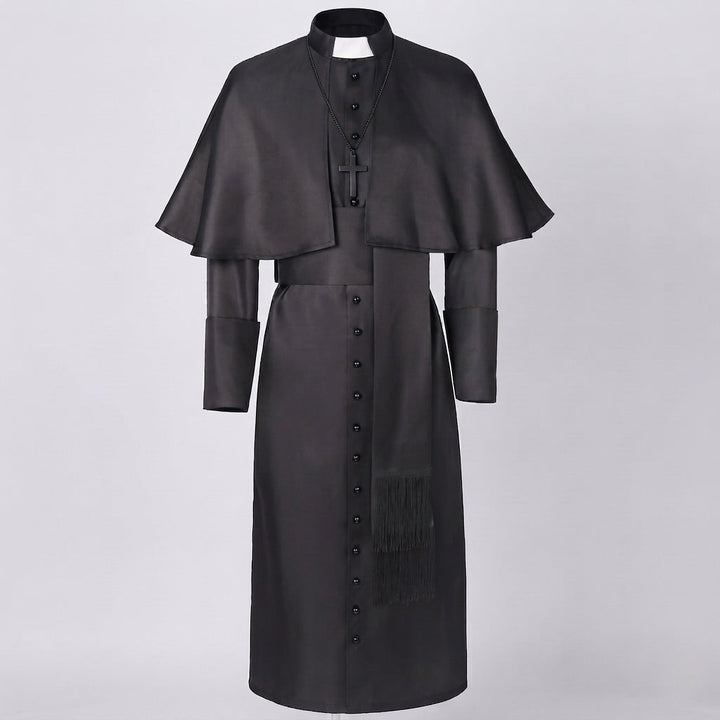 Women's Liturgical Robe with Elegant Collar and Stylish Cloak Mune Fashion