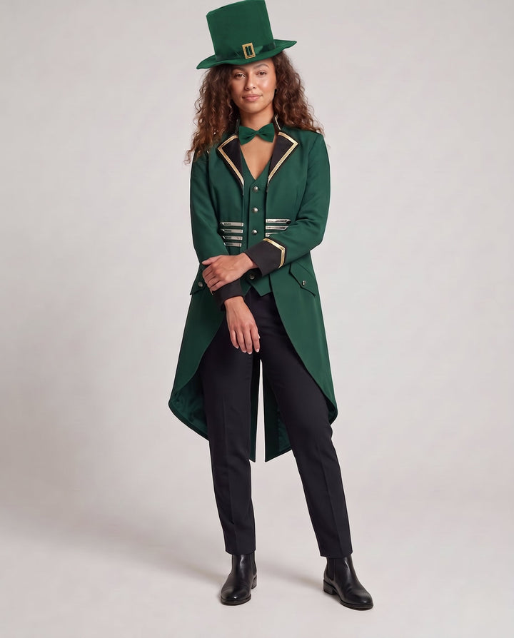 Women's festive costume set with top hat, bow tie and long fringes Mune Fashion