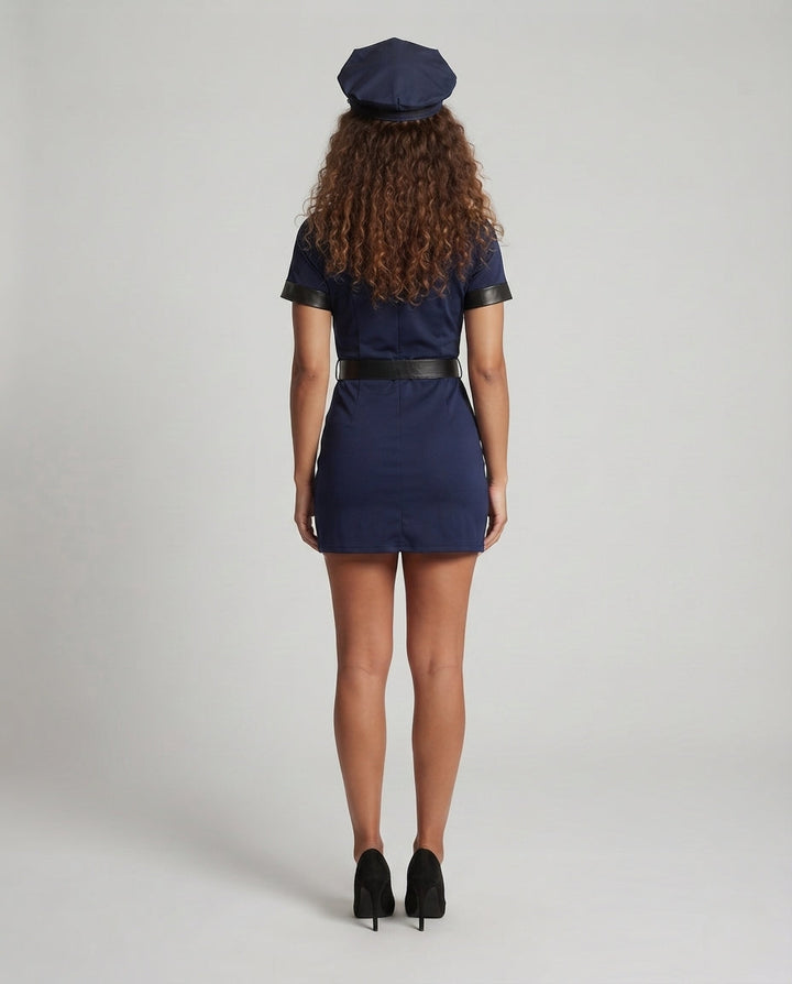 Women's police uniform dress with fitted cut and glossy accents Mune Fashion