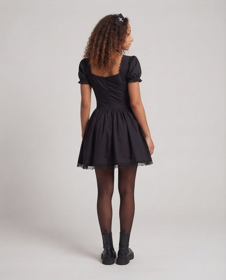 Ladies playful corset dress with ruffle details Mune Fashion