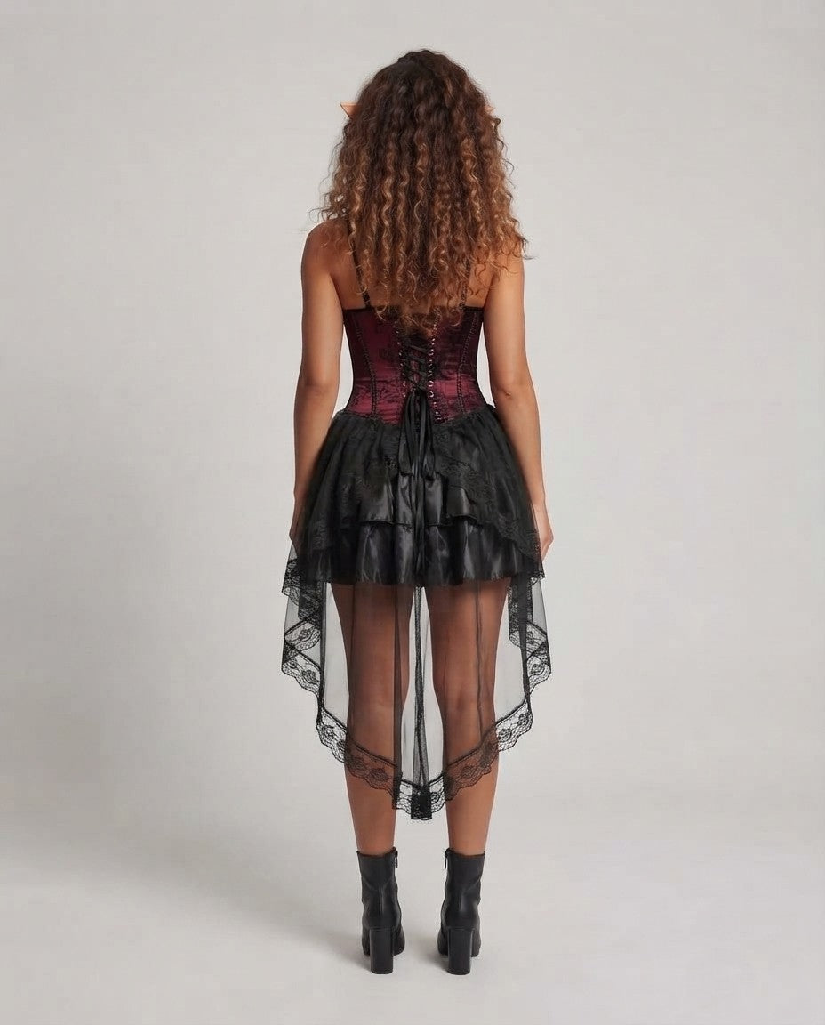 Ladies Vampire Costume with Luxurious Top and Voluminous Skirt Mune Fashion