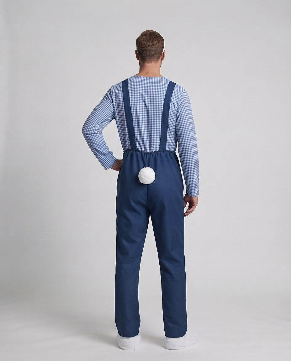 Men's clown costume with stylish overall and funny accessories Mune Fashion