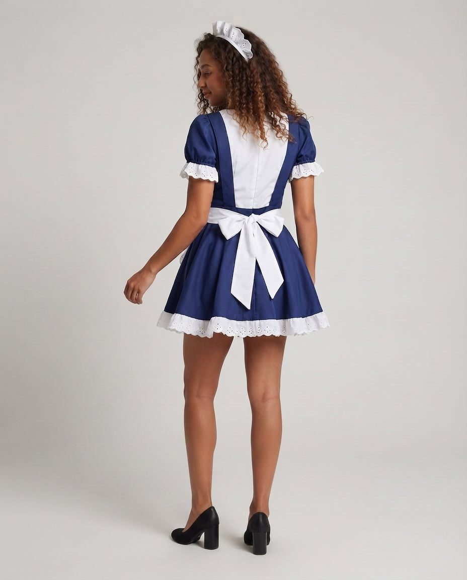Ladies playful maid outfit with ruffle details and apron Mune Fashion