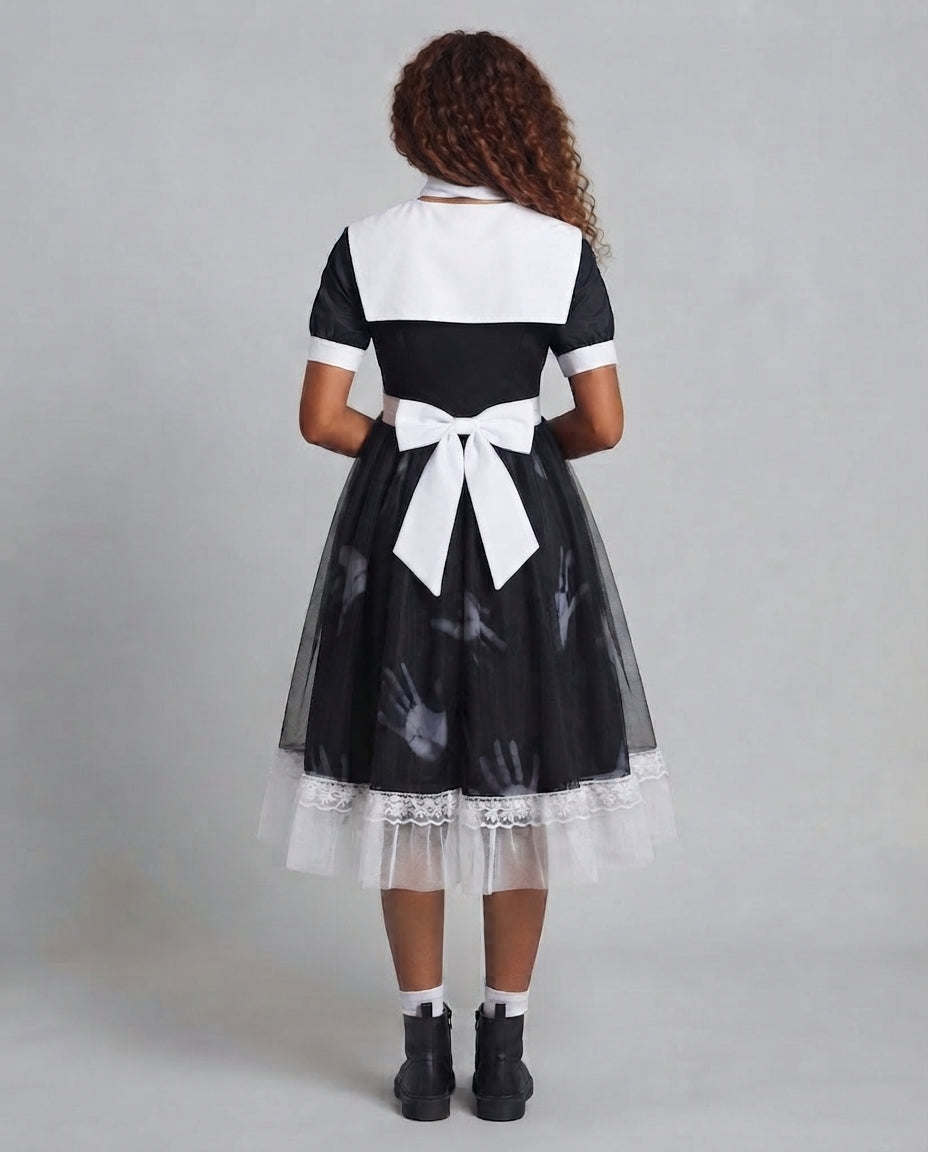 Women Playful romantic dress with bows and ruffles Mune Fashion
