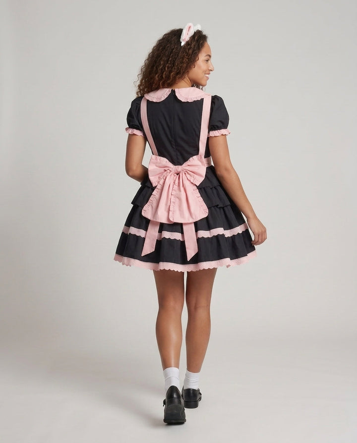 Women's playful apron dress with heart details and ruffle elements Mune Fashion