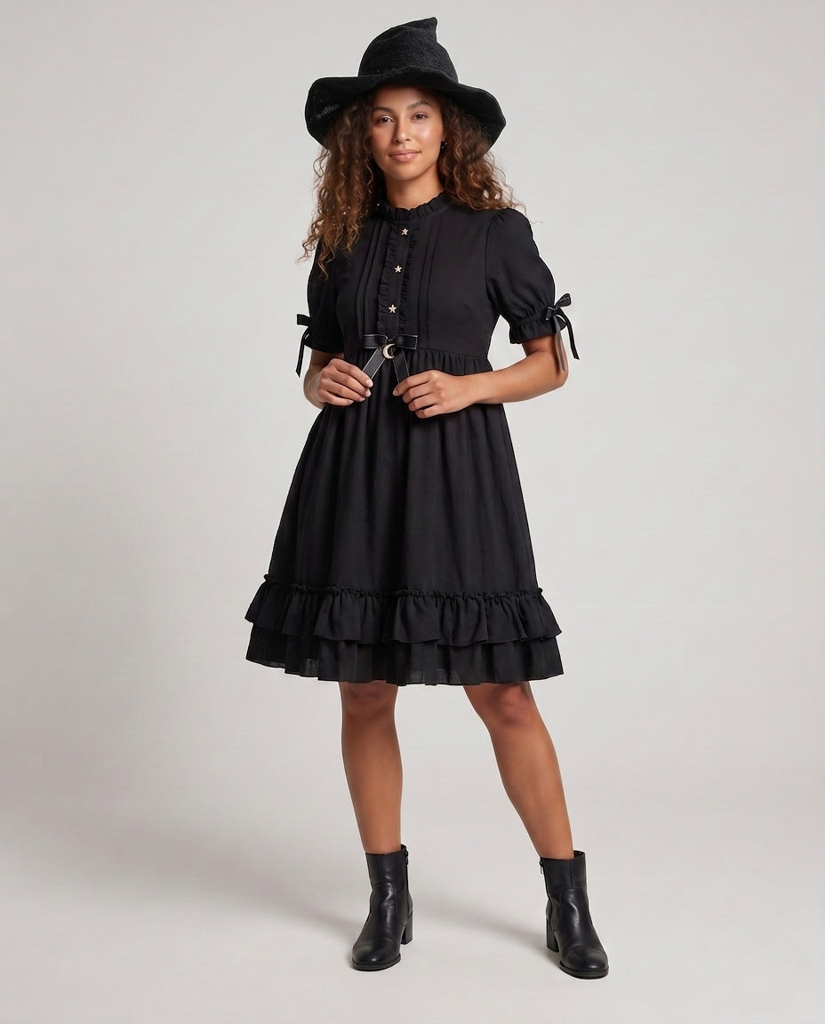 Ladies playful ruffle detail dress Mune Fashion