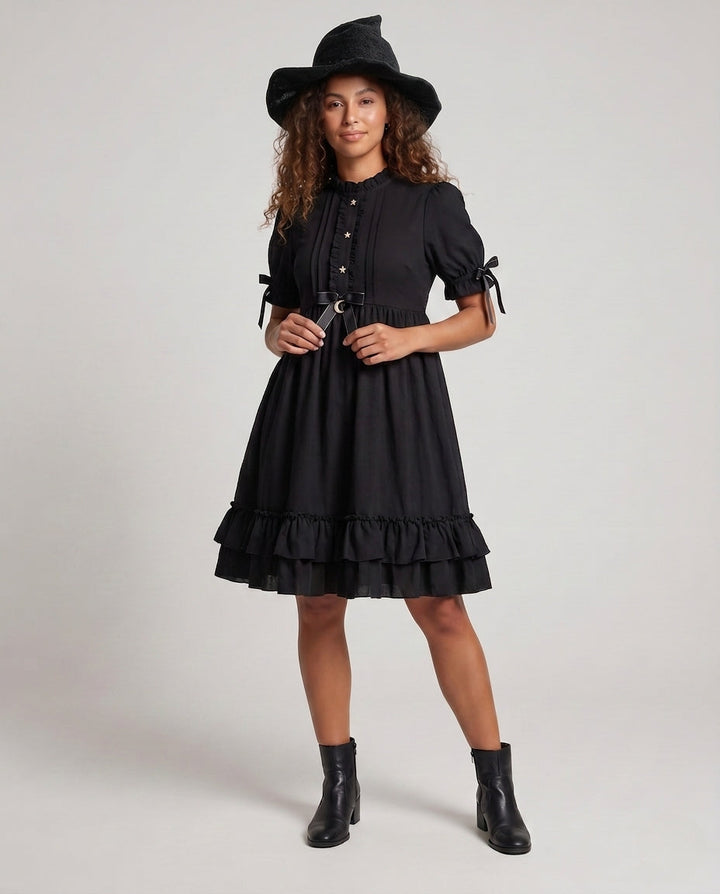 Ladies playful ruffle detail dress Mune Fashion