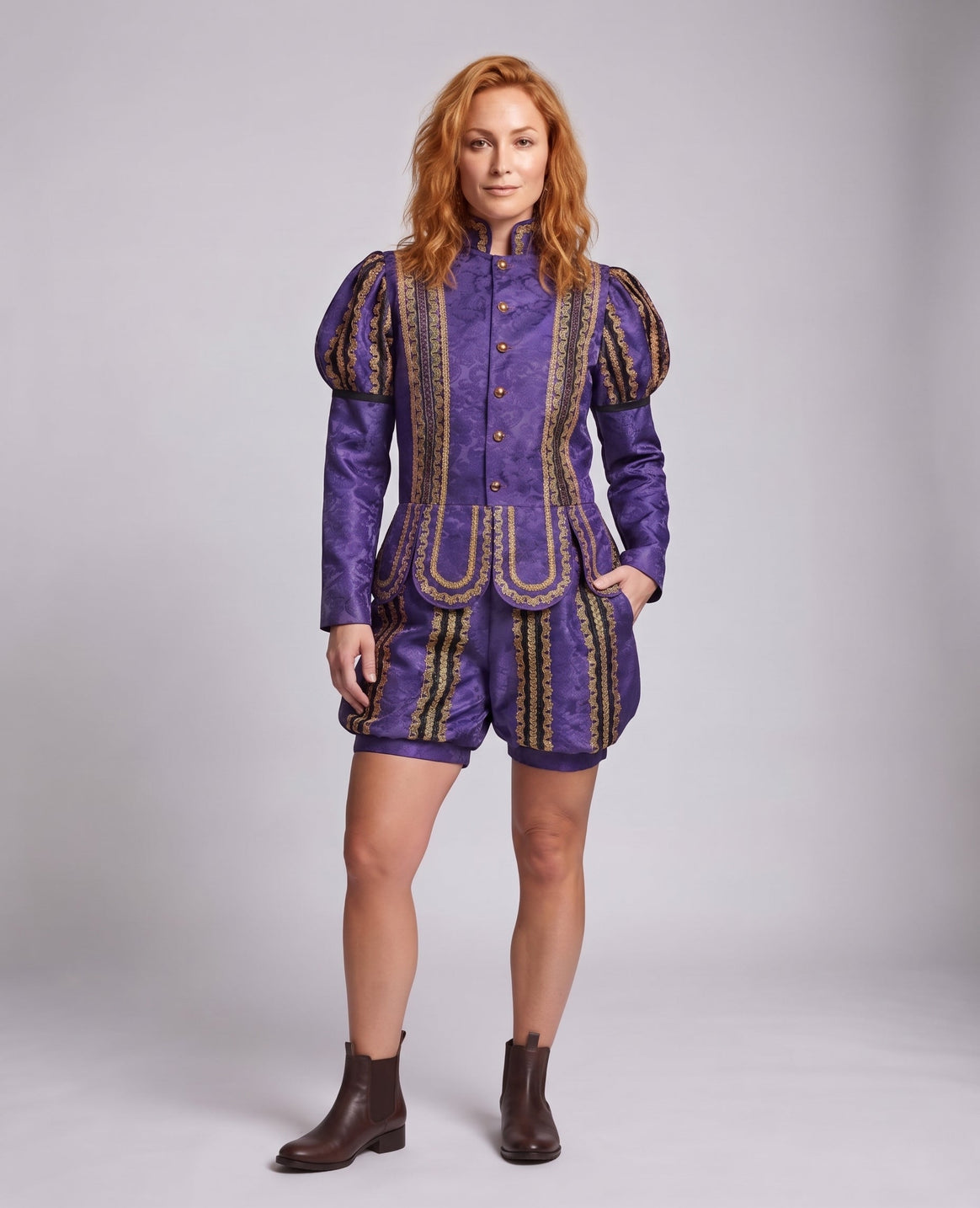 Women's historical costume set with artistic jacket and shorts Mune Fashion