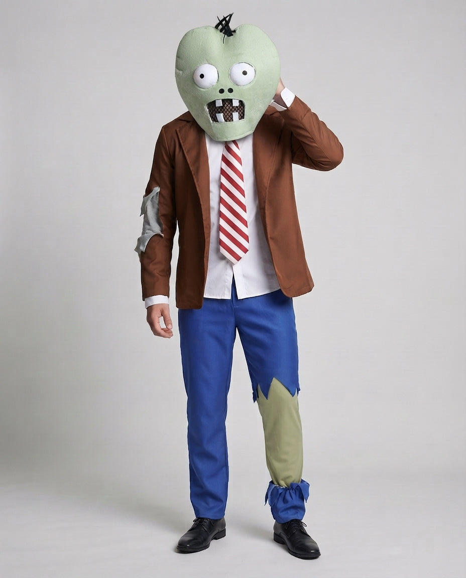 Men's Zombie Costume with Creative Head Accessory and Torn Details Mune Fashion