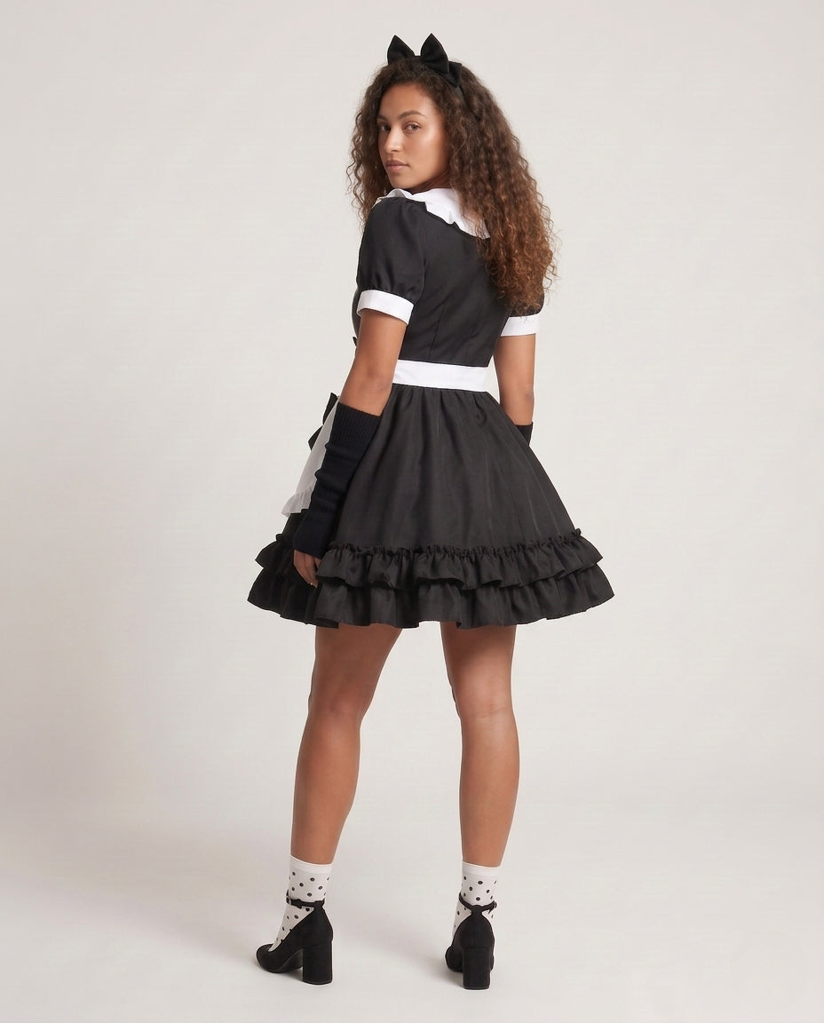 Women's playful ruffle dress with bows and hood Mune Fashion