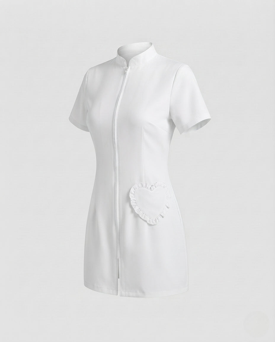 Women's sexy nurse costume with zipper and hood Mune Fashion