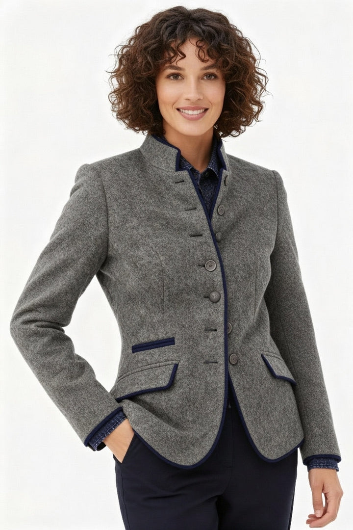 Mune | Multi-Button Women's Jacket Made Of Wool with Color Combination