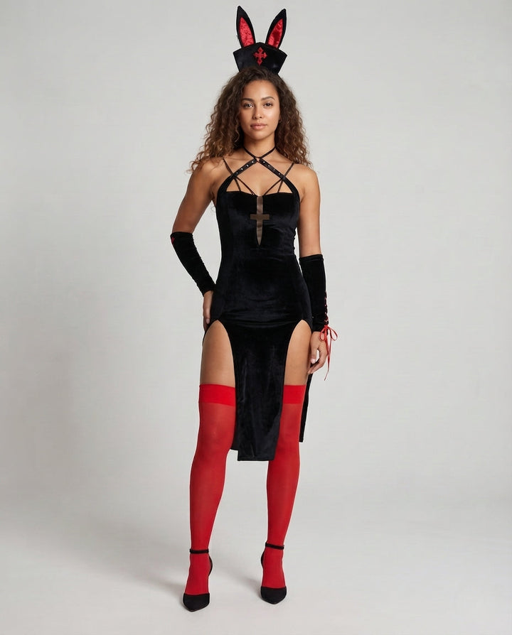 Women Playful Sexy Dress with Strap Detail Mune Fashion