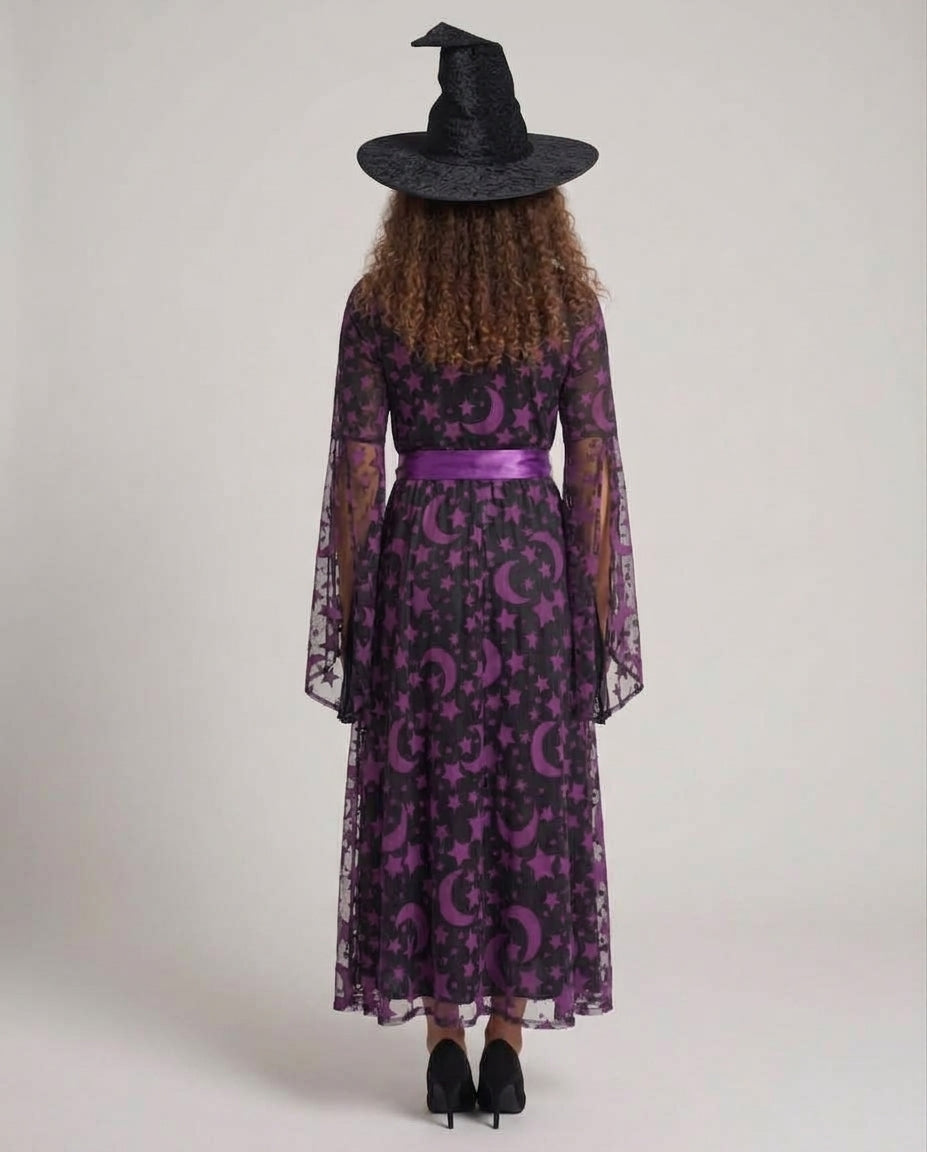 Women's witch robe with star and moon pattern Mune Fashion