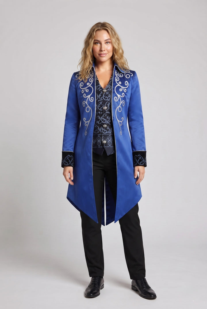 Women elegant tailcoat with elaborate embellishments and noble accents Mune Fashion