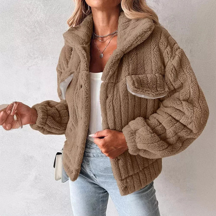 Mune | Women's Teddy Jacket with Oversized Fit and Fold-Down Collar