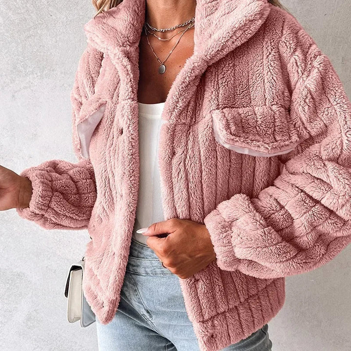 Mune | Women's Teddy Jacket with Oversized Fit and Fold-Down Collar