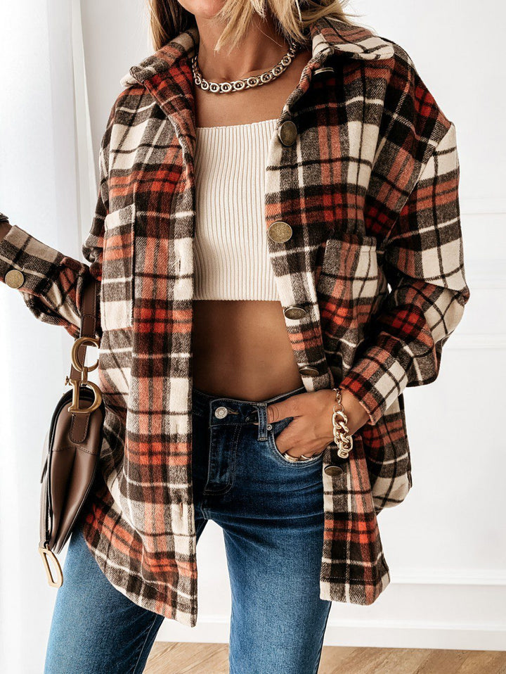 Mune | Women's Oversized Checked Cardigan with Long Sleeves
