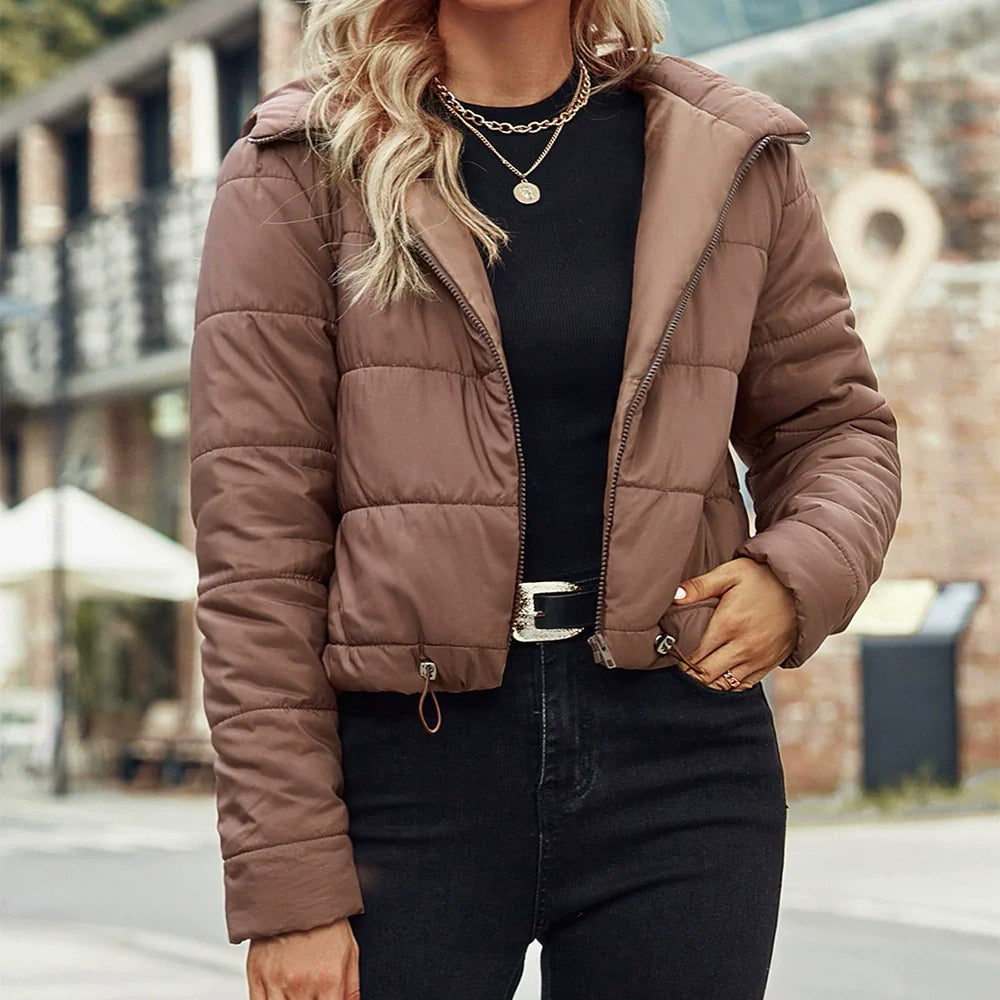 Mune | Women's Insulated Short Puffer Jacket with Hood and Zipper