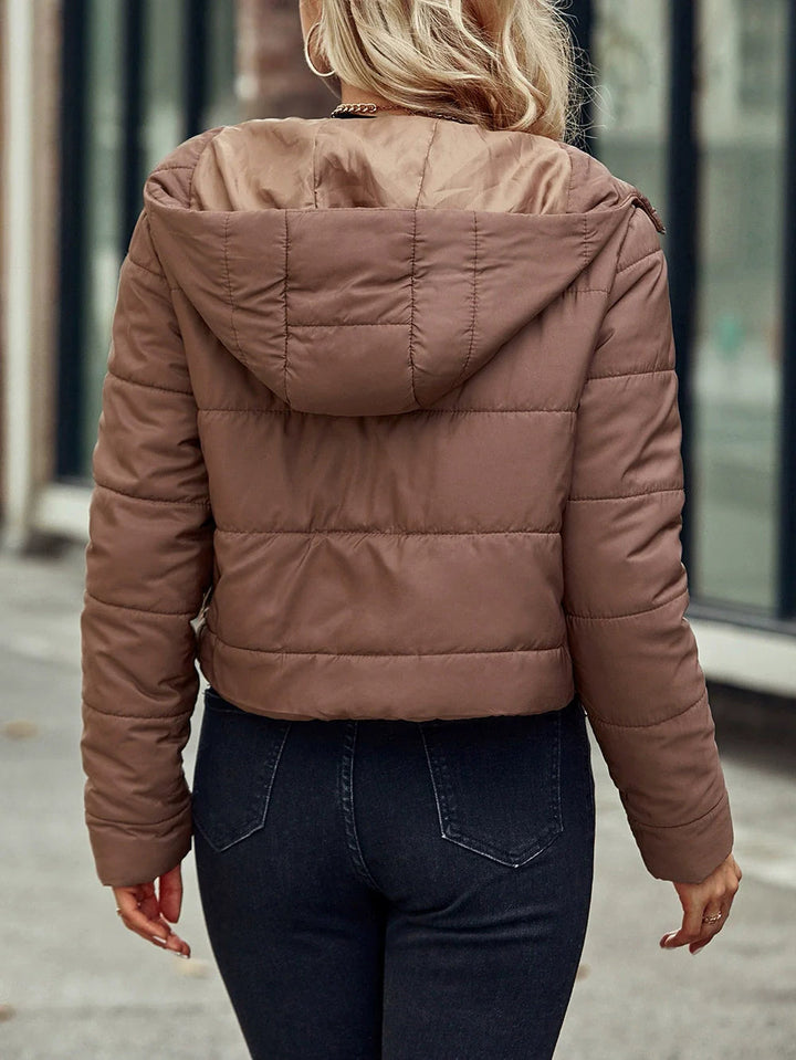 Mune | Women's Insulated Short Puffer Jacket with Hood and Zipper