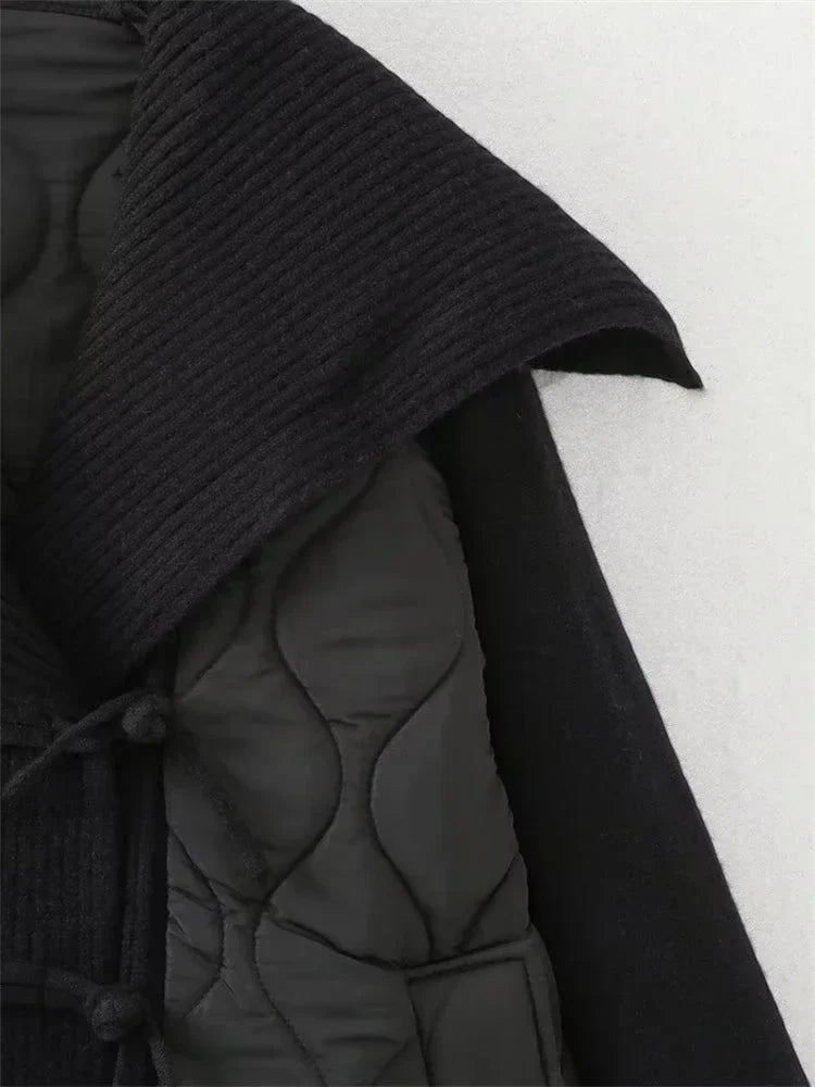 Mune | Women’s Padded Jacket with Ribbed Details and Wide Collar