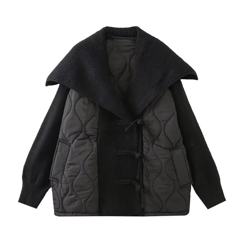 Mune | Women’s Padded Jacket with Ribbed Details and Wide Collar