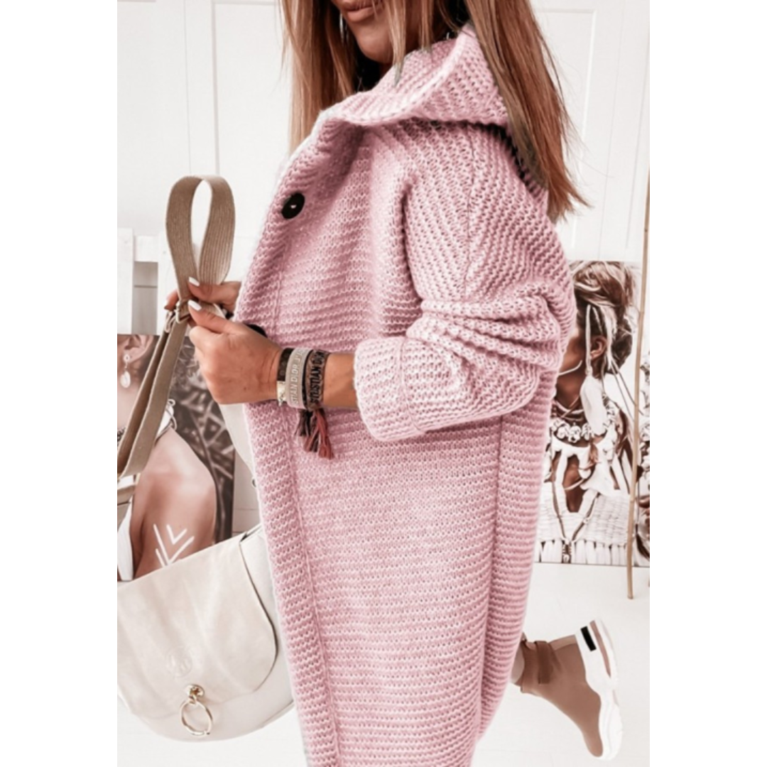 Mune | Women's Oversized Knitted Cardigan with Hood and Long Sleeves