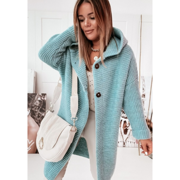 Mune | Women's Oversized Knitted Cardigan with Hood and Long Sleeves