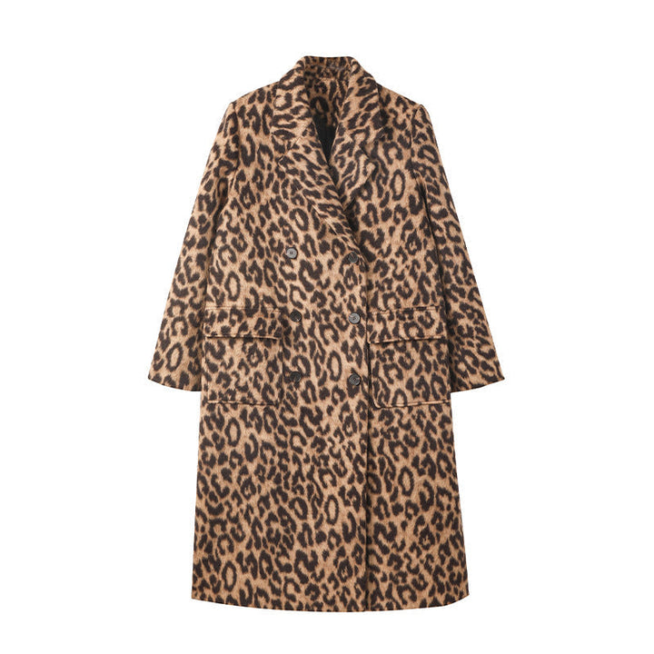 Mune | Women's Long Winter Jacket with Leopard Print and Soft Warm Fabric