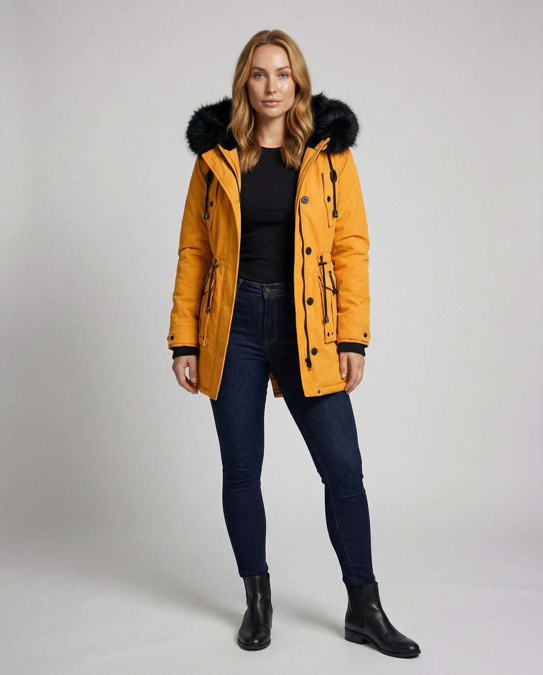 Waterproof winter jacket women hood