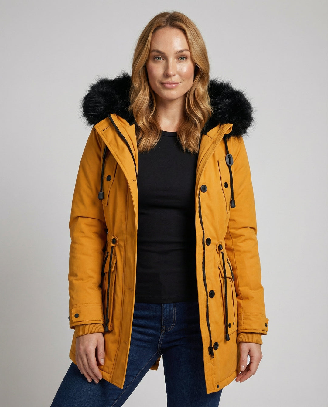 Waterproof winter jacket women hood