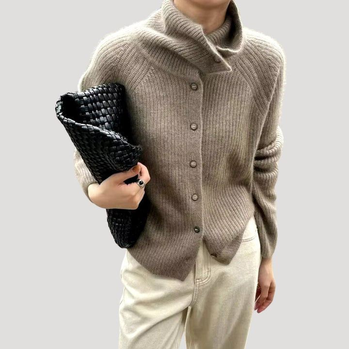 Mune | Women's Chunky Knit Cardigan with Button Closure and Long Sleeves