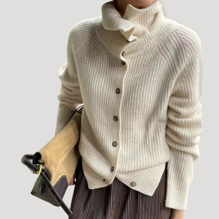 Mune | Women's Chunky Knit Cardigan with Button Closure and Long Sleeves
