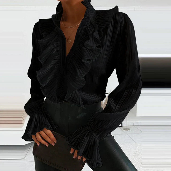 Mune | Gathered Blouse with Long Sleeves