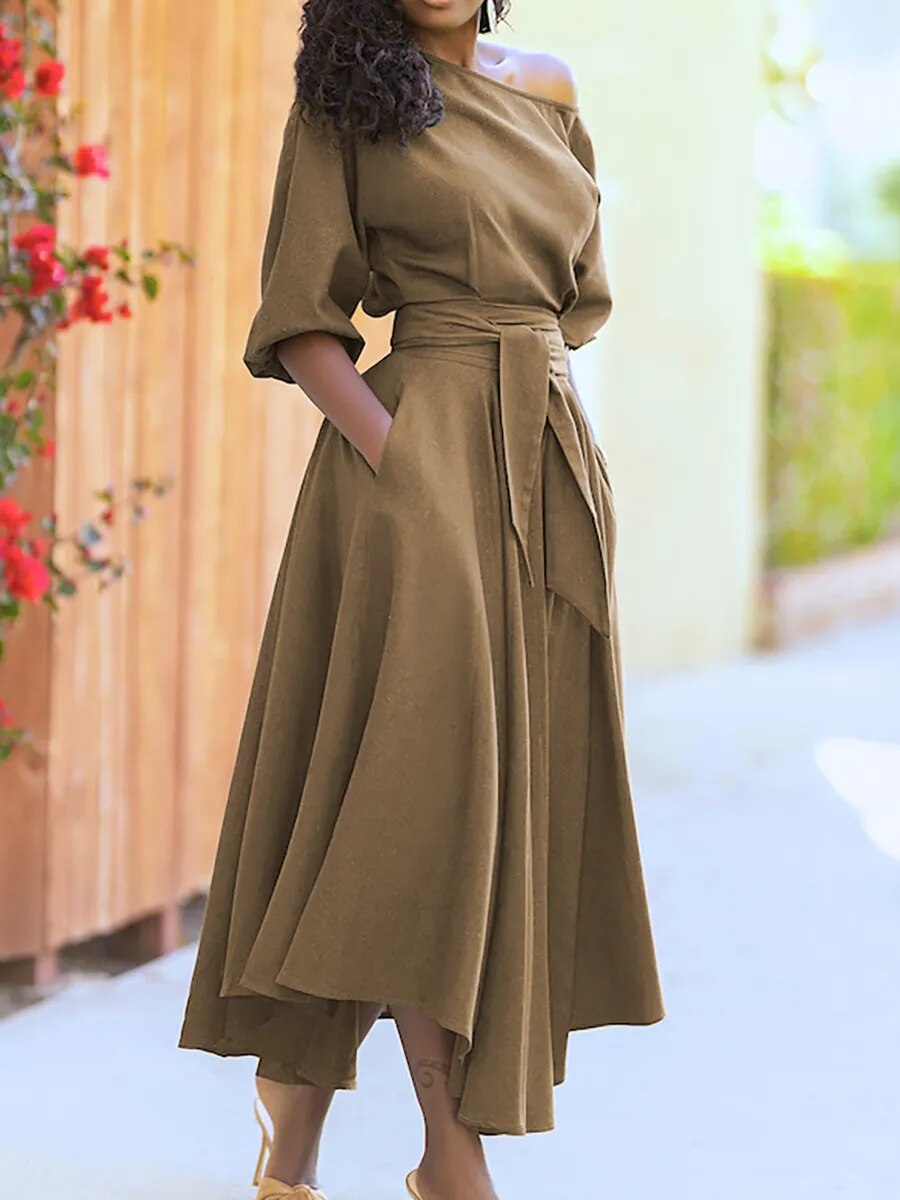 Mune | Dress with Lacing and Lantern Sleeves